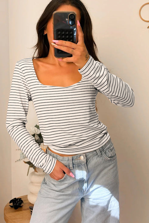 stripe print top