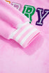 Sachet Pink Sequin Chenille MERRY Graphic Plush Pullover
