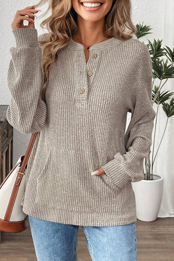 henley knit top