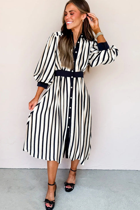 striped midi dress