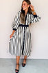 striped midi dress