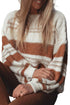white-striped-knit-puff-sleeve-casual-sweater