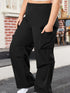 black-plus-size-flap-pocket-elastic-waist-cargo-pants