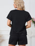 black-trendy-texture-sequin-baseball-graphic-short-2pcs-set