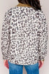 Brown Leopard Print Button Front Contrast Collar Patchwork Jacket