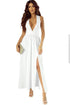 elegant-solid-deep-v-neck-split-dress