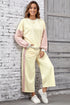 Apricot 2pcs Color Block Pullover Loose Pant Set
