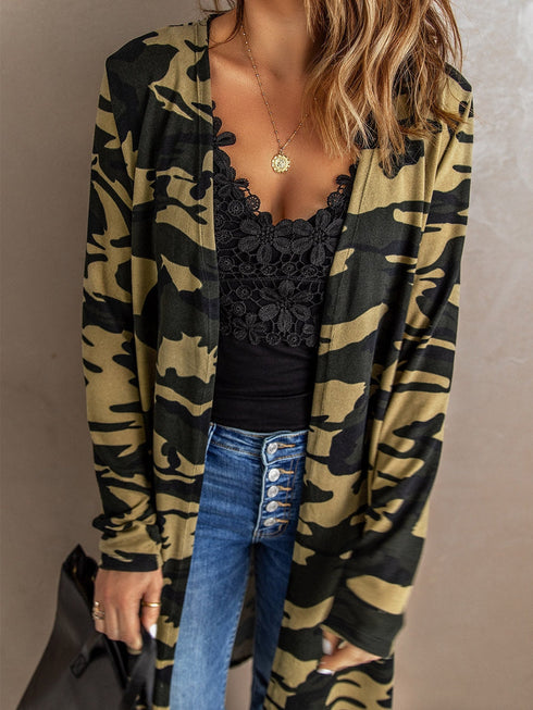 green-camo-print-long-cardigan