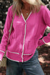 womens hot pink cardigan