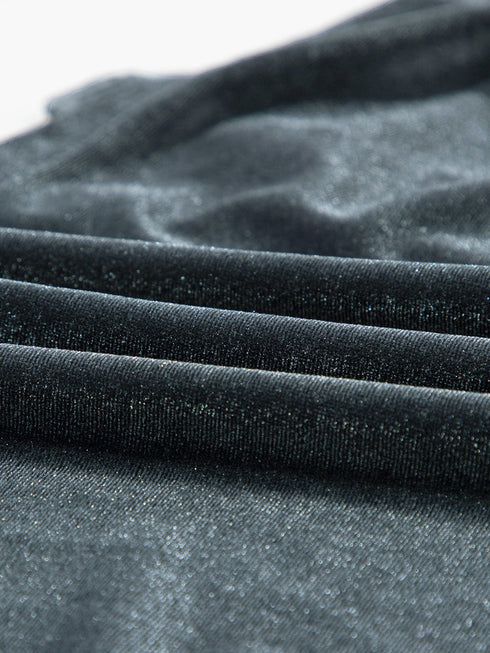 dark-grey-3-4-sleeve-tunic-babydoll-velvet-shirt