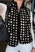 Black Checkered Texture Plush Zip Up Winter Vest