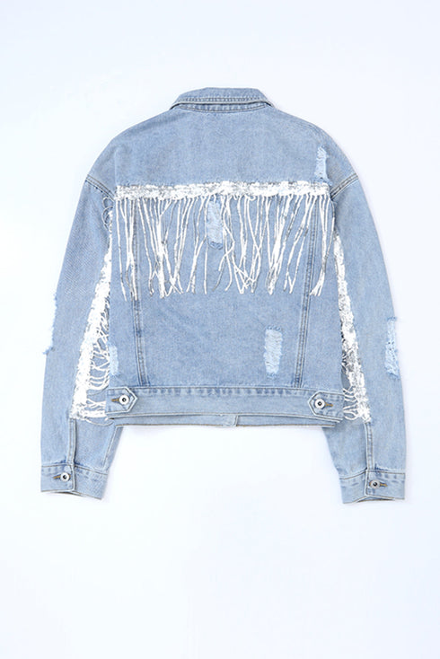 sky-blue-sequin-embellished-fringe-distressed-denim-jacket