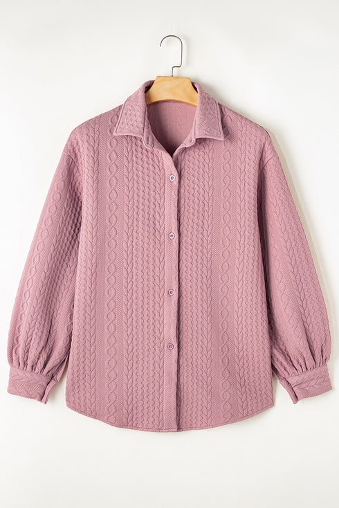 cable textured shacket