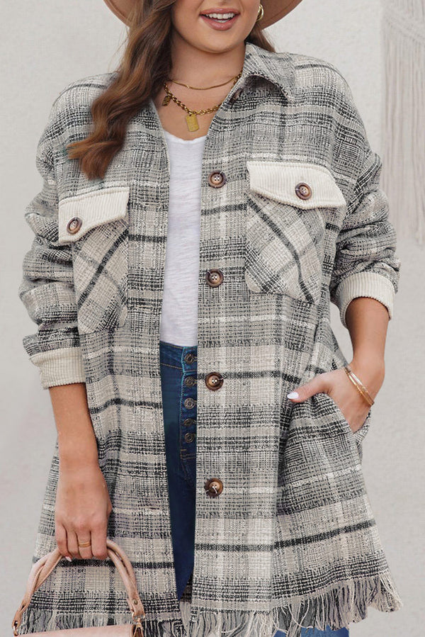 plus size button down coat
