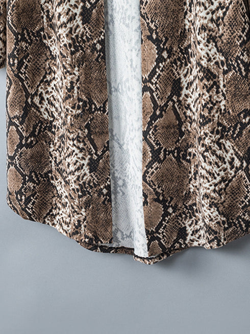 snake-print-long-cardigan