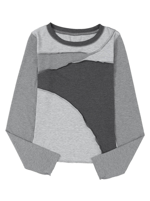 gray-expose-seam-color-block-ribbed-knit-top