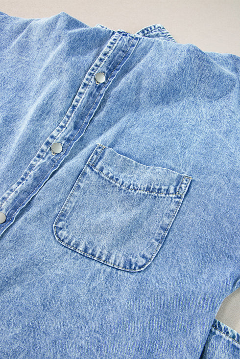 retro-short-sleeve-denim-long-dress