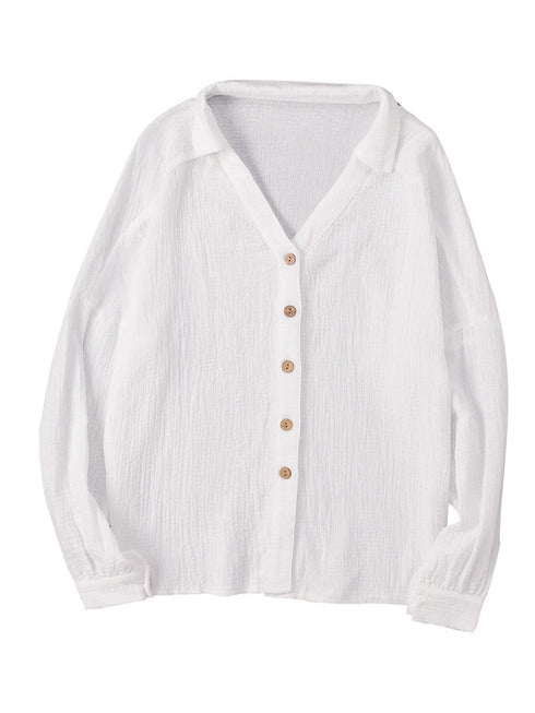 womens-blouses-cotton-linen-button-balloon-sleeve-blouse