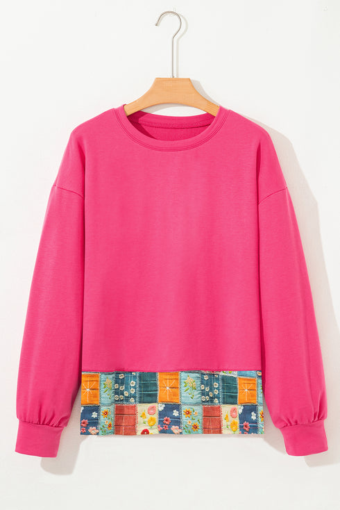 floral hem long sleeve top