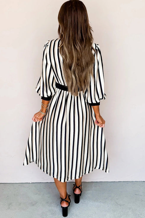 striped midi dress