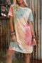loose-printed-short-sleeve-zippered-v-neck-dress