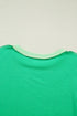 Mint Green Loose Uneven Hem Twist Ribbed T Shirt