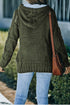 Army Green Fur Hood Horn Button Sweater Cardigan