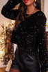 black-sequin-long-sleeve-cutout-back-top