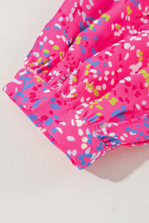 bonbon-abstract-print-collared-v-neck-babydoll-blouse