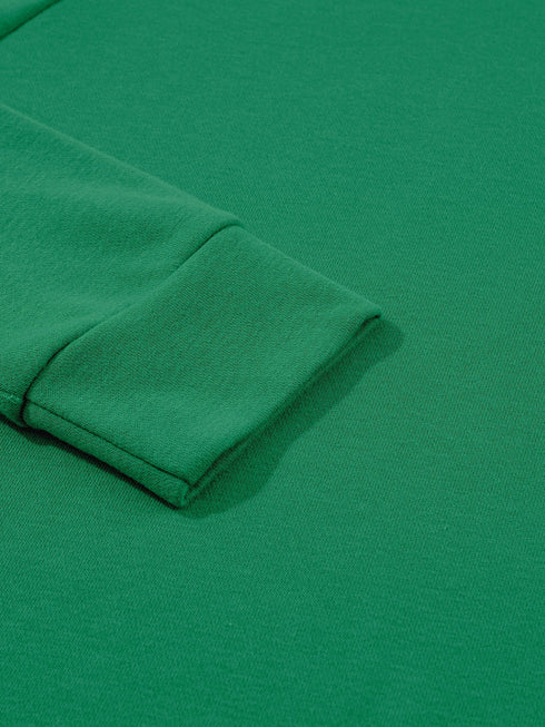 green-solid-round-neck-raglan-sleeve-sweatshirt