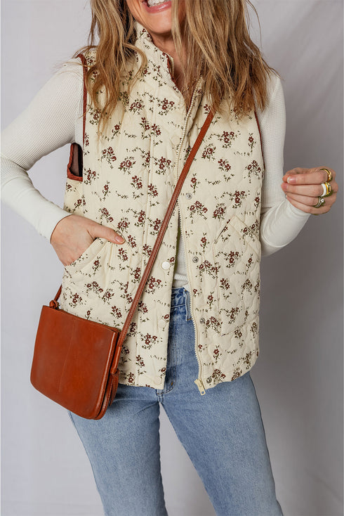 floral print vest