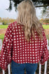 Red Plush Plaid Zip Up Cozy Winter Coat