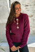 Red Dahlia Solar Button Neck Womens Casual Sweater