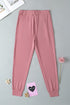 Fushia Drawstring Elastic Waistband Pocketed Joggers