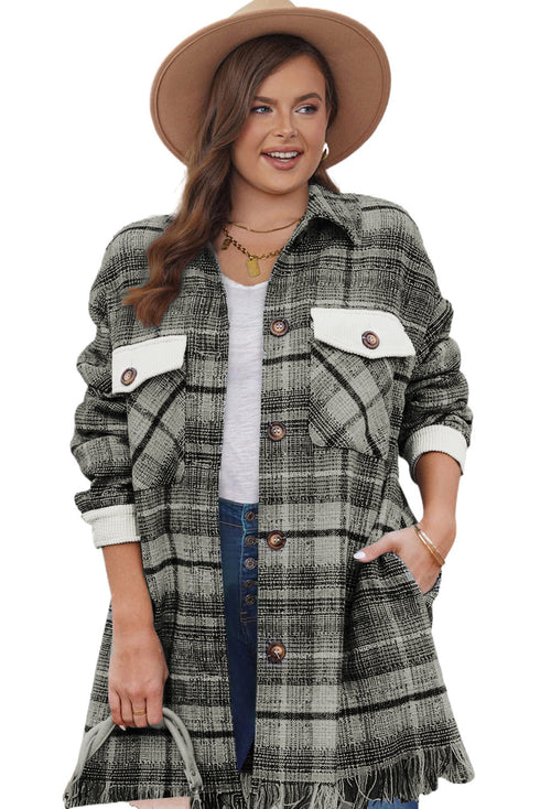 plus size plaid coat