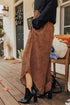 Brown Leopard High Rise Smocked Waistband Curved Hem Wide Leg Pants