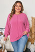 plus size ribbed long sleeve top