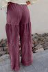 Wild Ginger Careys Mineral Wash Tiered Wide Leg Patchwork Drawstring Pants