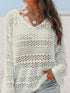 white-hollow-out-crochet-v-neck-pullover-sweater