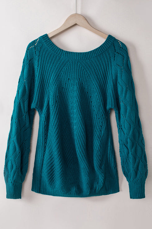 blue knit sweater