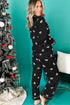 Black Bows Print Two Piece Sleepwear