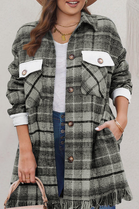 plus size plaid coat