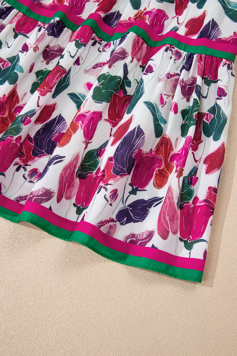 floral print long sleeve mini dress