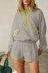color block 2pcs short set