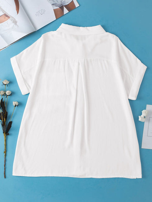 white-chest-pocket-buttoned-rolled-short-sleeve-shirt