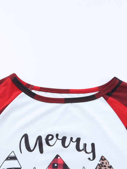 fiery-red-plaid-merry-christmas-graphic-loungewear-set