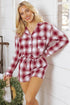 plaid 2pcs pajama set