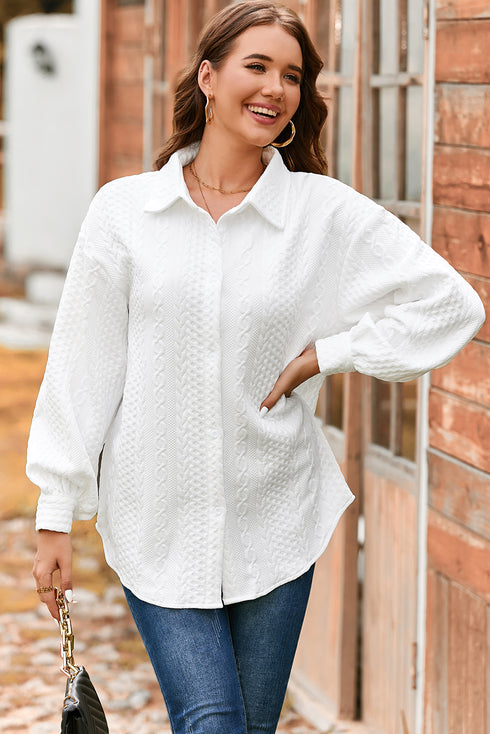 cable texture shacket