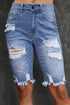 blue-raw-hem-denim-jorts-ripped-holes-mid-stretch-slash-pockets-bermuda-denim-shorts-womens-denim-jeans-clothing