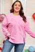 pink plus size sweatshirt